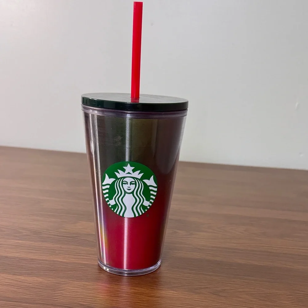 Starbucks 2019 16oz‎ Holiday Red and Green Tumbler with Logo